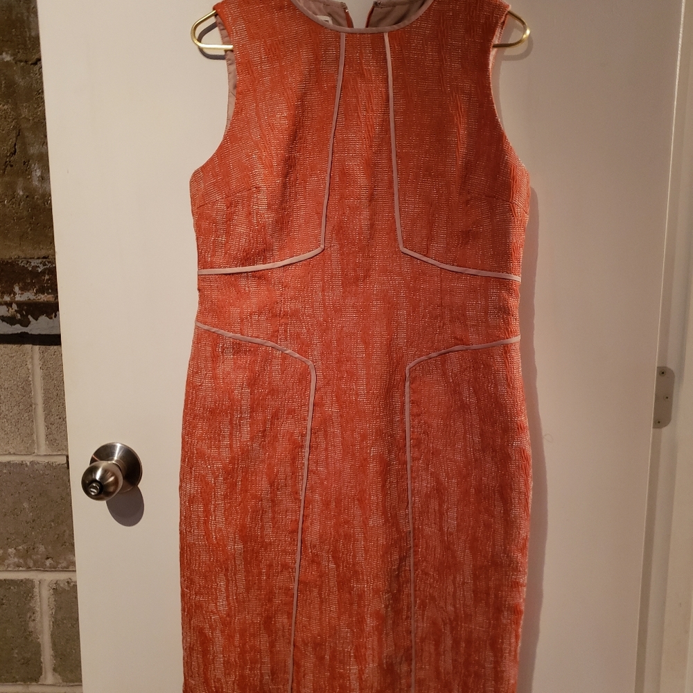 Anne Klein orange tweed dress